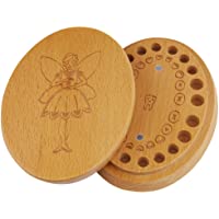 Los mejores  - Caja de dientes de leche- hecho de madera- para guardar los dientes de leche de niños - con una illustraciòn de Elvira…